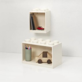 Set 2 rafturi de perete pentru copii LEGO® Brick, alb