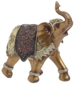 Elefant din rasina Gold Brown 15 cm x 16 cm