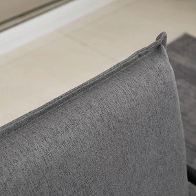 Scaun industrial capitonat HOMCOM, fotoliu tapitat, scaun de living cu brate invelite in piele PU si picioare din otel, gri | Aosom RO