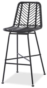 Scaun de bar din ratan negru ESPO 97