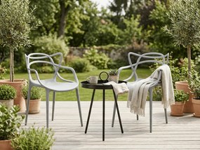 Set de gradina KATO SIRVON - 2 scaune si masa rotunda, negru/gri deschis