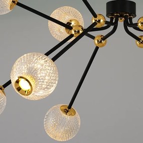 Lustră LED pe tijă GELA 12xLED/5W/230V 3000K negru/auriu