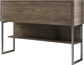 Consola LUXE, stejar canyon/crom, PAL melaminat/metal, 120x30x80 cm