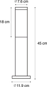 Stâlp de exterior ruginiu maro cu opal 45 cm IP44 - Rox