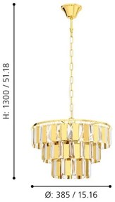 Eglo 99098 - Lustră pe lanț ERSEKA 5xE14/40W/230V