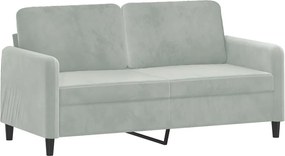 vidaXL Canapea cu 2 locuri, gri deschis, 140 cm, catifea