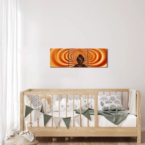 Tablou cu statuie mică (cu ceas) (90x30 cm)