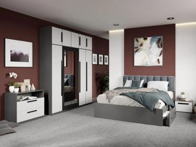 Set dormitor complet Alb/Gri antracit Oasis C13