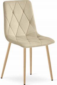 OFERTA Scaun de masa din catifea bej deschis LIBRA a II-a calitate