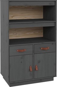 vidaXL Dulap înalt, gri, 67x40x108,5 cm, lemn masiv de pin