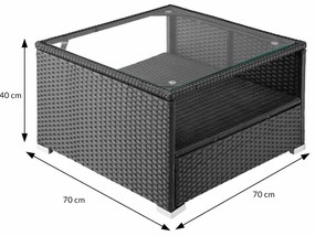 Deuba Set ratan de gradina XXL - perne gri/antracit