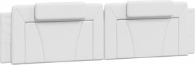 vidaXL Pernă pentru tăblie pat, Viana, alb, 200 cm, piele artificială