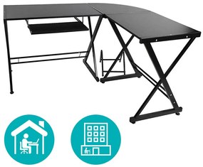 Birou in forma de L-negru