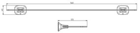 Raft din sticlă METAFORM AI015 Aida 56 cm,transparent