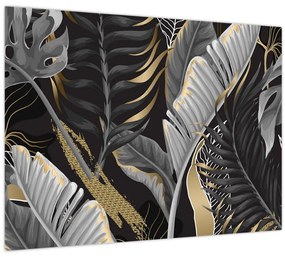 Tablou pe sticlă - Jungla de aur (70x50 cm)
