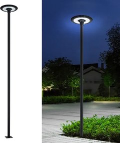 Brilagi - Bară metalică pentru stâlp de iluminat exterior, 4 m, diam. 58 mm, neagră