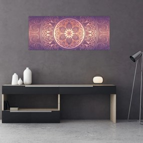 Tablou - Mandala pe gradient violet (120x50 cm)