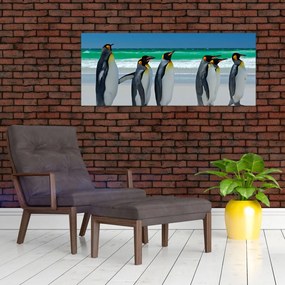 Tablou - Grup de pinguini regali (120x50 cm)