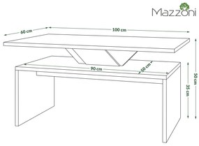 Mazzoni SISI Bej/Negru - MĂSUȚĂ DE CAFEA MODERNĂ