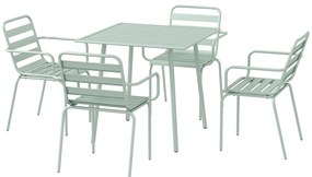 Outsunny set de masă de 5 piese pentru grădină, mobilier exterior rezistent la intemperii, 80x80x74 cm, verde | Aosom Romania