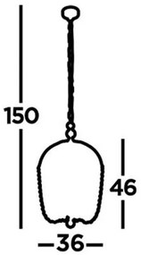 Lustră pe lanț SHOWER 5xE14/60W/230V neagră Searchlight 30216-5BK