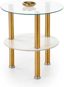 Măsuță de cafea Swansea S, marmură / auriu