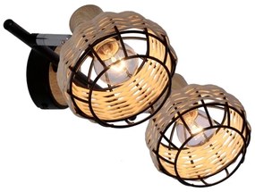 Spot TAJGA 2xE14/40W/230V ratan/negru