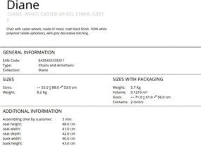 Scaun cu roti design elegant Diane