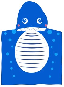 Poncho copii Culoare albastru , HIDDEN SHARK 60 x 120 cm