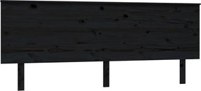 vidaXL Tăblie de pat, negru, 204x6x82,5 cm, lemn masiv de pin