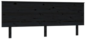 819194 vidaXL Tăblie de pat, negru, 204x6x82,5 cm, lemn masiv de pin