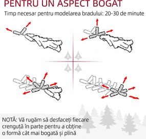 HOMCOM Brad de Crăciun Înzăpezit Înalt cu 618 Crengi, Brad Artificial de Crăciun cu Conuri și Bază, Ø70x180 cm, Verde | Aosom Romania