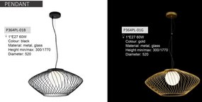 Lustra design modern 52cm Plec aurie MYP364PL-01G