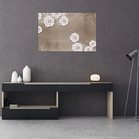 Tablou - Draperie cu flori (90x60 cm)