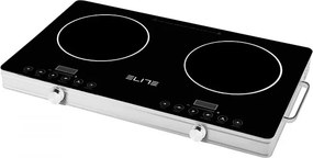 Plită cu două zone de gătit cu infraroșu Elite EFP-1296TU, 4400 W, 20 cm, afișaj LED, comandă tactilă, cronometru, sticlă ceramică, oțel inoxidabil