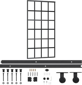 vidaXL Ușă glisantă cu set feronerie, 102x205 cm, sticlă ESG/aluminiu