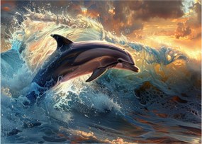Tablou - Delfin, ilustrații (70x50 cm)