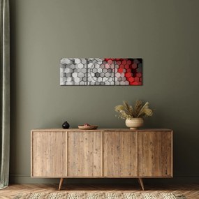Tablou - 3D hexagoane (cu ceas) (90x30 cm)