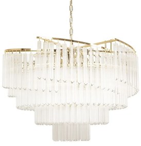 Lustra suspendata metal auriu si sticla LUMA 80