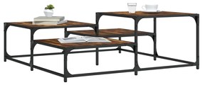 vidaXL Măsuță de cafea stejar fumuriu 107x107x40 cm din lemn prelucrat