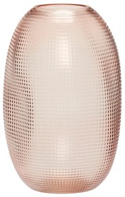 Vază din sticlă Hübsch Glam, înălțime 20 cm, roz