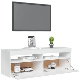 Comoda TV cu lumini LED, alb extralucios, 120x35x40 cm 1, Alb foarte lucios, 120 x 35 x 40 cm