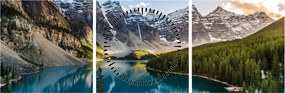 Tablou - Kanada. Parcul național Banff, Moraine Lake (cu ceas) (90x30 cm)