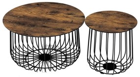 Set 2 măsuțe de cafea Adelantarla (old style wood). 1121139