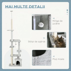 PawHut Copac pentru Pisici de Interior Turn de Joaca Centru de Activitati de Escaladare Turn de Zgariere Apartament Perne Inaltime Reglabilaaccesorii animale feline sala de gimnastica pisoi lounge mobila sufragerie | Aosom Romania