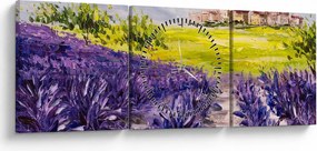 Tablou - Provence, Franța, pictură în ulei (cu ceas) (90x30 cm)
