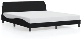 373227 vidaXL Cadru de pat cu tăblie, negru, 180x200 cm, textil