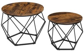 Set de 2 mese de cafea TALIA, maro/negru