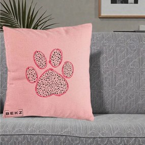 Perna Personalizata Labuta Dalmatian Roz Neon, 40x40 cm, Roz, Husa Detasabila, Perna Inclusa, BEKZ®