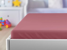 Cearceaf jersey pentru patut copii roz prafuit 70 x 140 cm